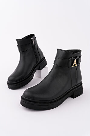 Muggo VENTOZA Kemer ve Toka Detaylı Fermuarlı Kadın Bot