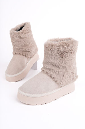 Muggo COZY Kürklü Kalın Taban Çocuk Kışlık Mini Bot