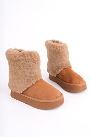 Muggo COZY Kürklü Kalın Taban Çocuk Kışlık Mini Bot