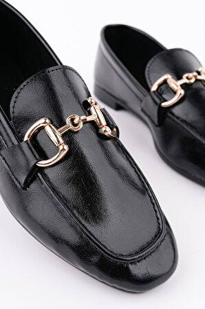 Muggo STRİDE Metal Tokalı Kadın Günlük Loafer Ayakkabı