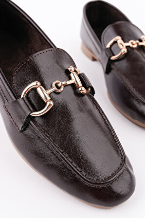 Muggo STRİDE Metal Tokalı Kadın Günlük Loafer Ayakkabı