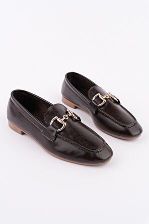 Muggo STRİDE Metal Tokalı Kadın Günlük Loafer Ayakkabı