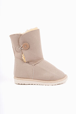 Muggo KİDDY Düğmeli Kürklü Çocuk Kışlık Bot