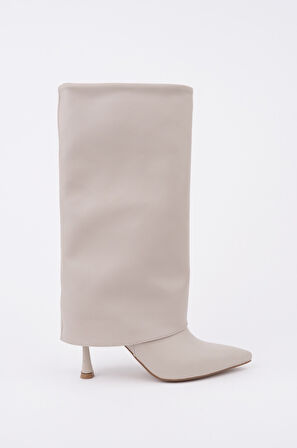 Muggo MİLENA Sivri Burun İnce Topuklu Kadın Çizme