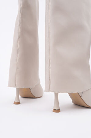 Muggo MİLENA Sivri Burun İnce Topuklu Kadın Çizme