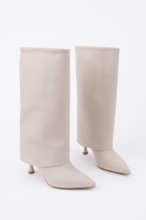 Muggo MİLENA Sivri Burun İnce Topuklu Kadın Çizme