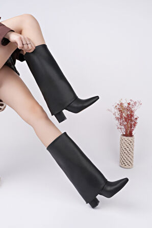 Muggo REBECA Sivri Burun Kalın Topuklu Kadın Çizme