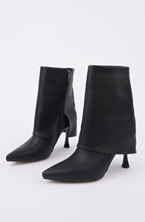 Muggo MARLA Sivri Burun İnce Topuklu Fermuarlı Kadın Bot