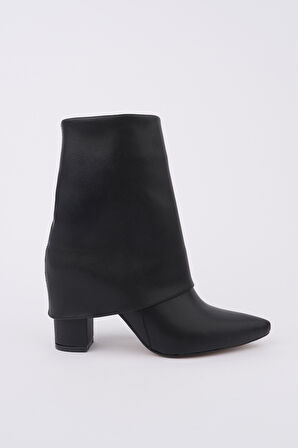 Muggo İMPERA Sivri Burun Kalın Topuklu Fermuarlı Kadın Bot