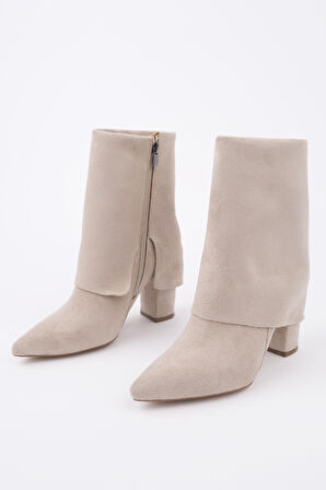 Muggo İMPERA Sivri Burun Kalın Topuklu Fermuarlı Kadın Bot