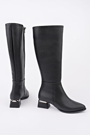 Muggo COLLİE Sivri Burun Yandan Fermuarlı Topuklu Kadın Çizme