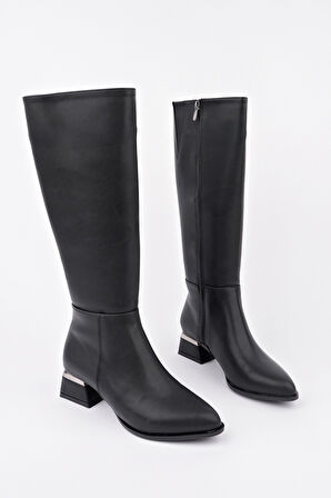 Muggo COLLİE Sivri Burun Yandan Fermuarlı Topuklu Kadın Çizme