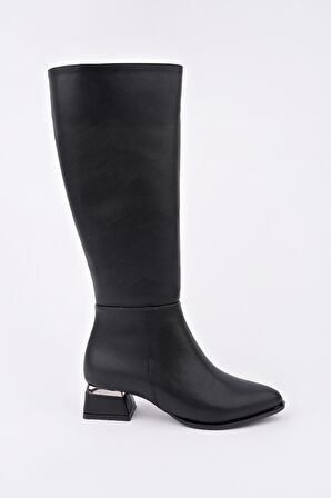 Muggo COLLİE Sivri Burun Yandan Fermuarlı Topuklu Kadın Çizme