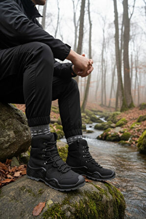 Muggo RANGER Tactical Askeri Fermuarlı ve Bağcıklı Postal Çöl Botu