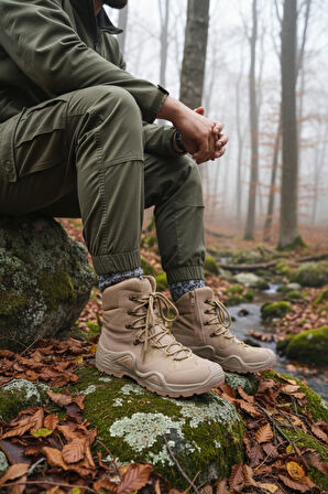 Muggo RANGER Tactical Askeri Fermuarlı ve Bağcıklı Postal Çöl Botu