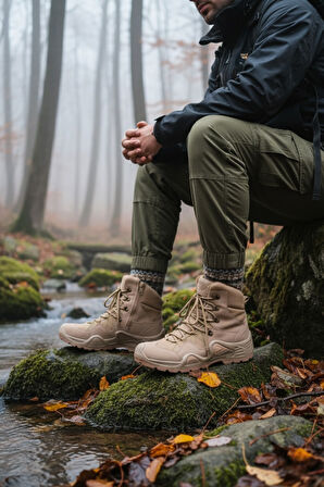 Muggo RANGER Tactical Askeri Fermuarlı ve Bağcıklı Postal Çöl Botu