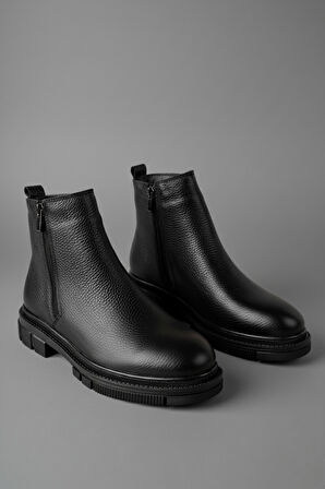 Muggo CHELSEY Hakiki Deri Çift Fermuarlı Erkek Kışlık Bot