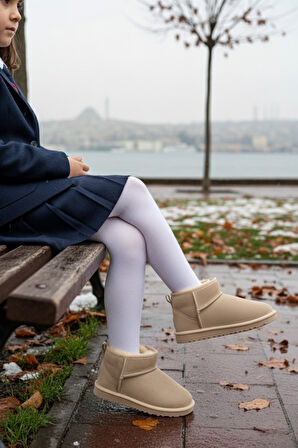 Muggo FROZİE Çocuk Kalın Taban İçi Tüylü Günlük Mini Yarım Bot