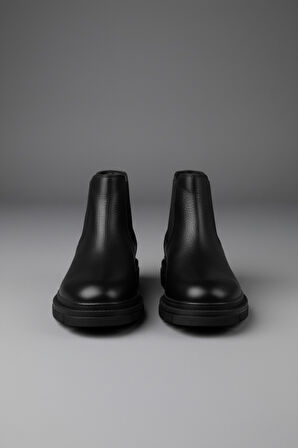 Muggo HARD Hakiki Deri Kalın Taban Erkek Kışlık Chelsea Bot