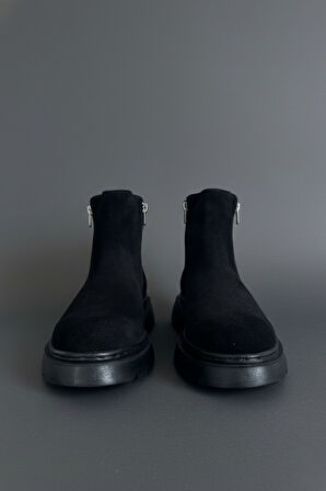 Muggo Chelsea Hakiki Deri Çift Fermuarlı Garantili Erkek Kışlık Bot