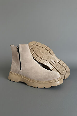 Muggo Chelsea Hakiki Deri Çift Fermuarlı Garantili Erkek Kışlık Bot