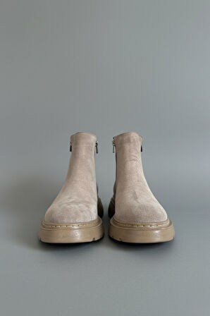 Muggo Chelsea Hakiki Deri Çift Fermuarlı Garantili Erkek Kışlık Bot