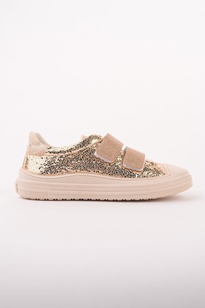 Muggo ORİELLA Kız Çocuk Cırt Cırtlı Simli Günlük Sneaker Spor Ayakkabı