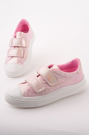 Muggo ORİELLA Kız Çocuk Cırt Cırtlı Simli Günlük Sneaker Spor Ayakkabı