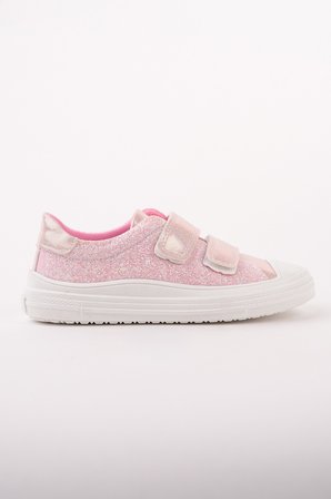 Muggo ORİELLA Kız Çocuk Cırt Cırtlı Simli Günlük Sneaker Spor Ayakkabı