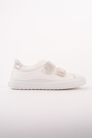 Muggo ORİELLA Kız Çocuk Cırt Cırtlı Simli Günlük Sneaker Spor Ayakkabı