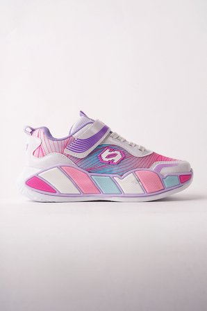 Muggo RAİNBOW Kalın Taban Cırtlı ve Bağcıklı Çocuk Sneaker Spor Ayakkabı