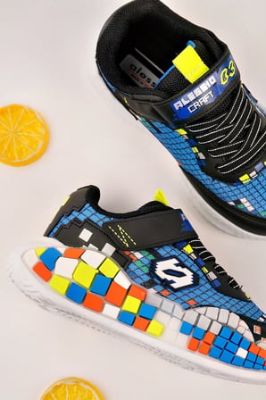 Muggo BLOCK Renkli Blok Tabanlı Cırtlı ve Bağcıklı Çocuk Sneaker Spor Ayakkabı
