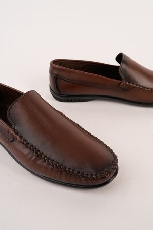 Muggo WİLLS Hakiki Deri Bağcıksız Erkek Günlük Klasik Loafer Ayakkabı