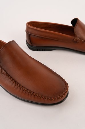 Muggo WİLLS Hakiki Deri Bağcıksız Erkek Günlük Klasik Loafer Ayakkabı