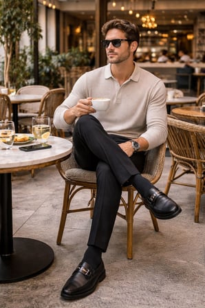 Muggo ALFRED Hakiki Deri Metal Tokalı Rahat Taban Erkek Günlük Klasik Casual Ayakkabı
