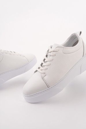 Muggo LEONS Hakiki Deri Erkek Kalın Taban Bağcıklı Günlük Casual Sneaker