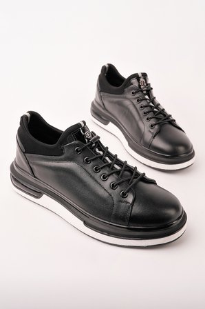 Muggo REİD Hakiki Deri Erkek Kalın Taban Bağcıklı Günlük Casual Sneaker