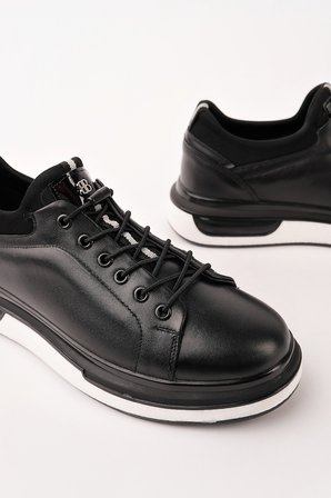 Muggo REİD Hakiki Deri Erkek Kalın Taban Bağcıklı Günlük Casual Sneaker