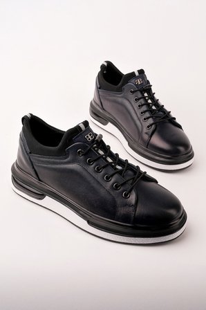 Muggo REİD Hakiki Deri Erkek Kalın Taban Bağcıklı Günlük Casual Sneaker