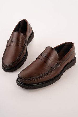 Muggo GENTZ Hakiki Deri Rahat Taban Erkek Günlük Klasik Loafer Ayakkabı