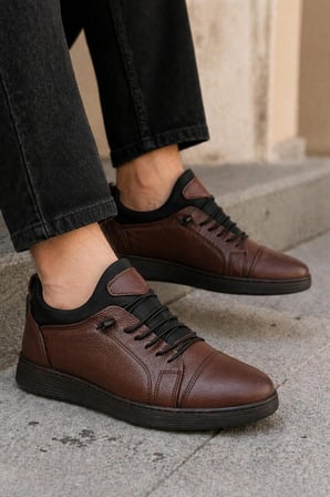 Muggo JUNO Hakiki Deri Bağcıklı Erkek Günlük Klasik Casual Ayakkabı