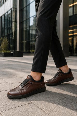 Muggo JUNO Hakiki Deri Bağcıklı Erkek Günlük Klasik Casual Ayakkabı