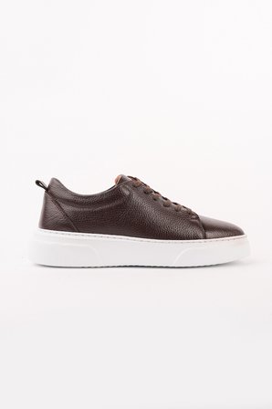 Muggo LEONS Hakiki Deri Erkek Kalın Taban Bağcıklı Günlük Casual Sneaker