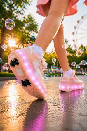 Muggo FLOW Çocuk Işıklı Patenli Tekerlekli Sneaker Spor Ayakkabı