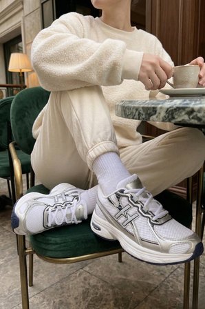 Muggo HYNEX Kadın Kalın Taban Bağcıklı Günlük Sneaker Spor Ayakkabı