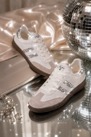 Muggo SPARKLY Kadın Sim Detaylı Günlük Sneaker Spor Ayakkabı