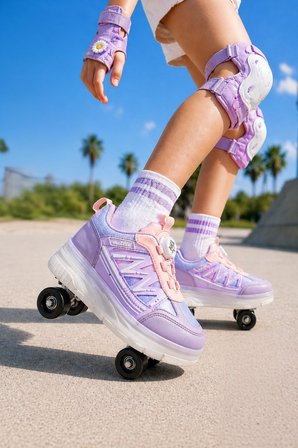 Muggo SKATE Çocuk Işıklı Patenli Tekerlekli Sneaker Spor Ayakkabı