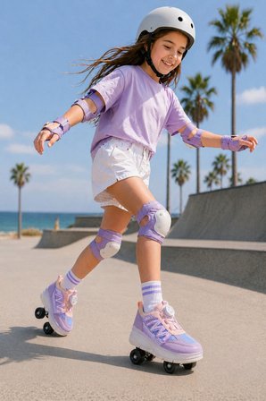 Muggo SKATE Çocuk Işıklı Patenli Tekerlekli Sneaker Spor Ayakkabı