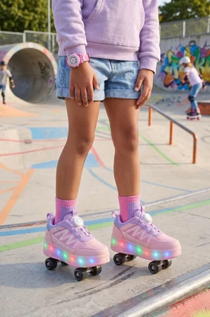 Muggo SKATE Çocuk Işıklı Patenli Tekerlekli Sneaker Spor Ayakkabı