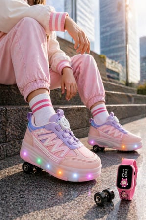 Muggo SKY Çocuk Işıklı Patenli Tekerlekli Sneaker Spor Ayakkabı
